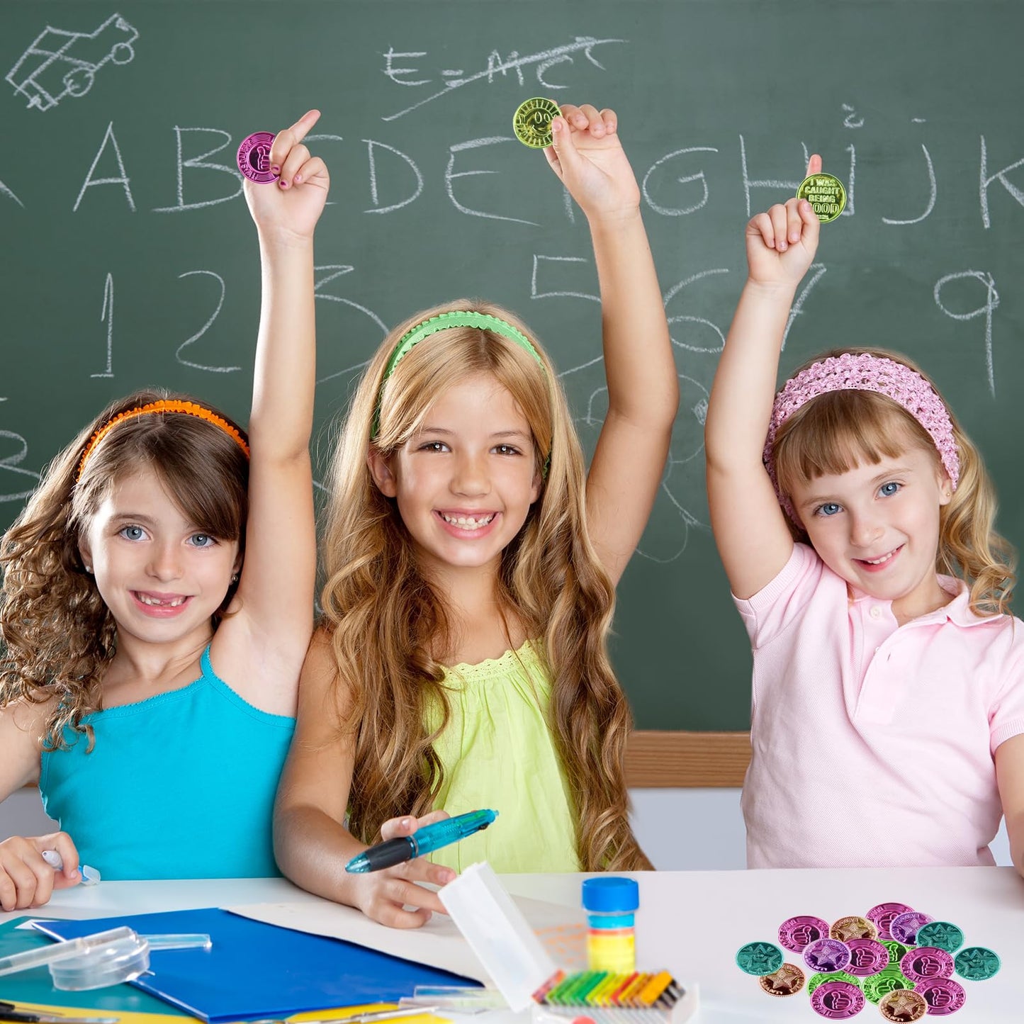 Auch 300 Pieces Behavior Tokens for Being Good Coins Plastic Coins Fake Coins Smile Face Plastic Kindness Coins for Classroom Behavior Incentives Teacher Handout Rewards Prizes (Being Good Coins)