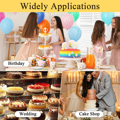 Worldity 30 Pcs Gold Cake Board, Sturdy Greaseproof Cake Circles Plate 8, 10, 12 Inch, Food-Graded Disposable Round Cardboard for Dessert Pizza Party Supplies Pizza Weddings Birthdays