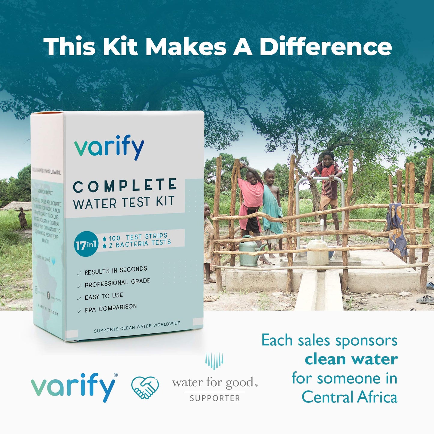 17 in 1 Premium Drinking Water Test Kit - 100 Strips + 2 Bacteria Tests - Home Water Quality Test - Well and Tap Water - Easy Testing for Lead, Bacteria, Hardness, Fluoride, pH, Iron, Copper and more!