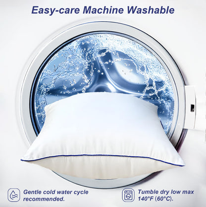 Wuuyuef 18x18 Pillow Inserts Set of 2, Hypoallergenic Machine Washable Fluffy Microfiber Cushions, Premium Soft Throw Pillow Stuffer for Couch, Sofa – White