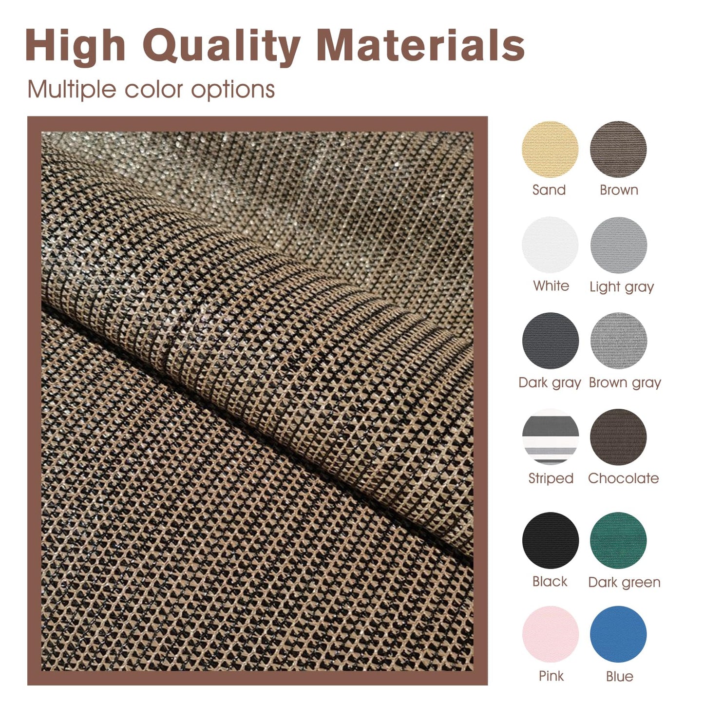 SUNNY GUARD 3'x10' Brown Balcony Deck Privacy Screen Fence, Apartments Railing Screen, Heavy Duty Wind Screen for Outdoor,Backyard,Patio,Deck Privacy