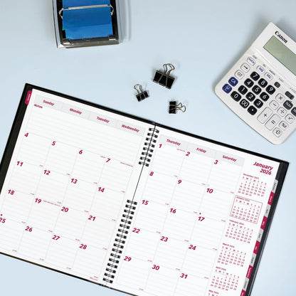 Brownline® 2026 CoilPro™ Monthly Planner, 14 Months, December 2025 to January 2027, Twin-Wire Binding, 11" x 8.5", Black (CB1262C.BLK-26)