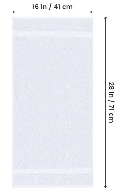 Utopia Towels 6 Pack Premium Hand Towels, 16 by 28 inches, 100% Ring Spun Cotton, Soft and Absorbent 600 GSM Towels for Bathroom, Gym, and Hotel, White