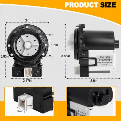 DC31-00054A Washer Drain Pump for Samsung Kenmore Washing Machine Replaces 62902090, AP4202690,1534541, PS4204638, DC31-00016A