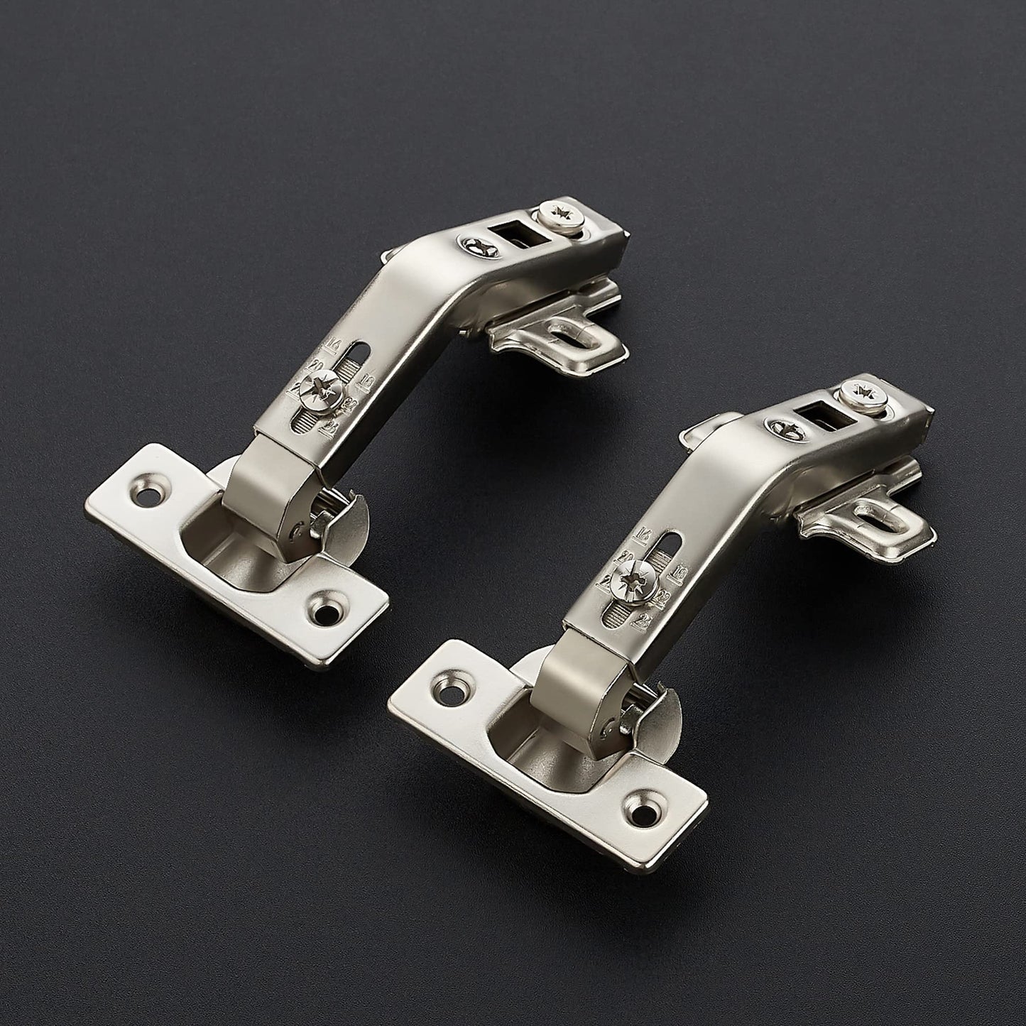 Ravinte 1 Pair 2 Pack Kitchen Cabinet Hinges, 135 Degree Kitchen Door Hinges Compatible with Lazy Susan Corner Cupboard，Full Overlay Face Frame Concealed Corner Cabinet Hardware