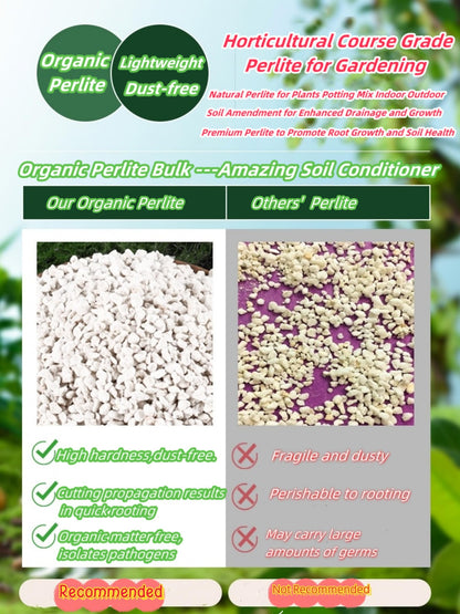 10QT Horticultural Grade Premium Coarse Perlite, All Natural Organic Perlite Soil Additive Conditioner Mix for Healthy Plants Potting Gardening,Promoted Drainage Growth and Improved Soil Health(3-6mm)