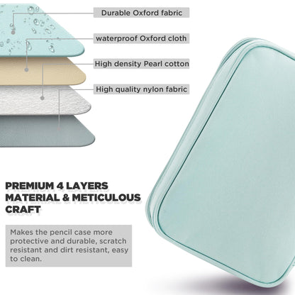 Zannaki Big Capacity Storage Pouch Marker Pen Pencil Case Simple Stationery Bag Holder for Bullet Journal Middle High School Office College Student Girl Women Adult Teen (Mintgreen)