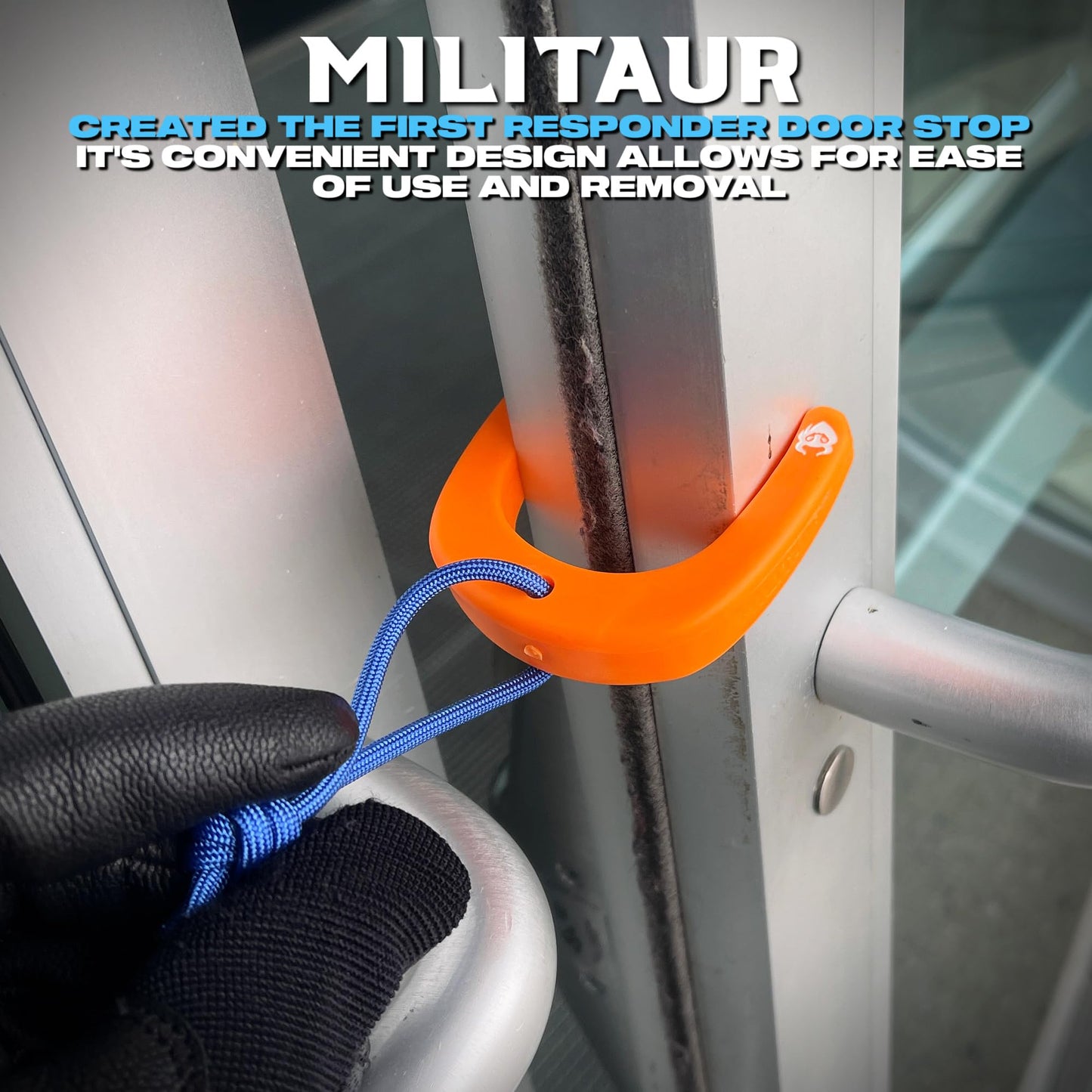 Militaur First Responder Door Stop/Jam Multi (3 Pack) – Fits Molle, Tactical Door Jam for Police, EMS, EMT, Firefighters, Security (2 Black & 1 Orange)