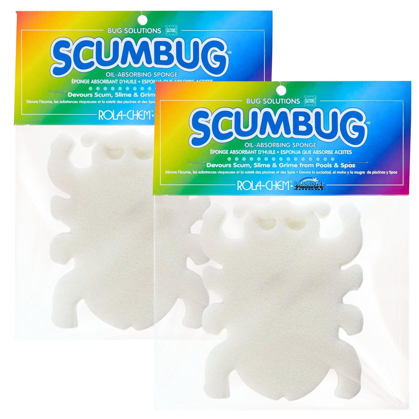 2 Pack Scumbug HotTub Scum Absorber – The Original, Highest Rated Scum Absorber Ever – Pool Sponge Oil Absorber for Hot Tub, Spa & Pool – Hot Tub Cleaning Tools That Soak Up Oil & Grime