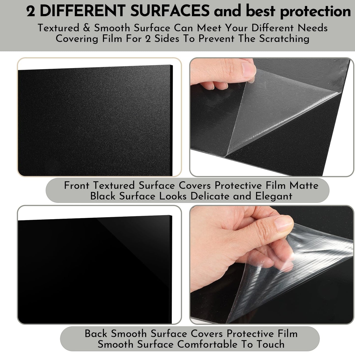 3 Pack Black ABS Plastic Sheet 12” x 16” x 1/8",Phiowocx 3mm Thick Moldable ABS Sheet Plate with Textured & Matte Finish,Rigid Plastic Sheets Panel for DIY Projects,Decor,Handicrafts Home Decor