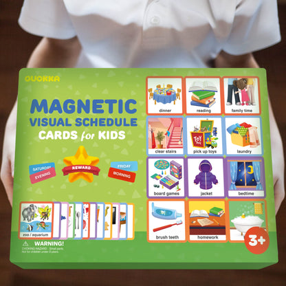QUOKKA 95 Reward Chore Chart Cards for Multiple Kids - Toys for Autistic Children Age 5-7 ADHD Tools - Kids Autism Behavior Visual Schedule - Routine Responsibility Board Autism Learning Materials