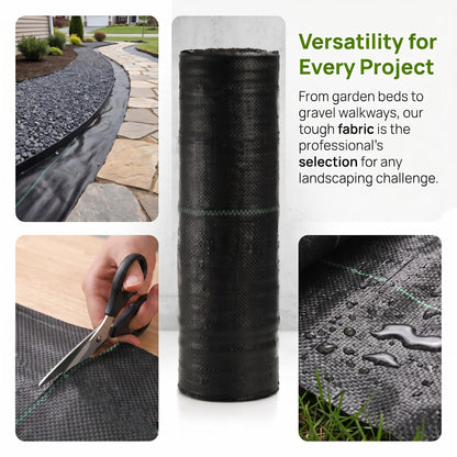 Suwimut 1.3FT x 250FT Weed Barrier Landscape Fabric, Heavy Duty Garden Cloth Ground Cover, Weed Block Gardening Mat Woven Geotextile Fabric for Garden, Yard, Pathway, Driveway, Road, Vegetable Patch