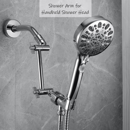 Shower Head Extension Arm, 6 Inch Adjustable Shower Arm Extender for Handheld/Fixed/Rain Shower Head, All Metal Showerhead Arm with G1/2 Universal Connector, Easy Installation, Chrome