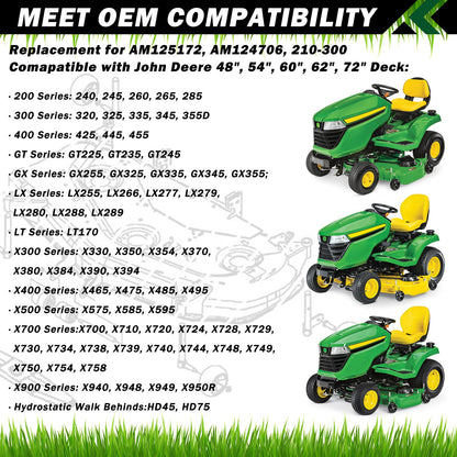 CheeMuii 4 Pack AM125172 Lawn Mower Deck Gauge Wheels Kit Fit for John Deere 48", 54", 60", 62“, 72" Deck Replace for AM125172 AM124706 210-300