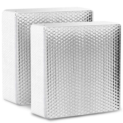 2 Pack RV Vent Insulator and Skylight Cover 14″x14″x3″ with UV Protection Layer Reduce Heat Transfer & Increase A/C Efficiency RV Accessories for Vent Inside Camper Trailer