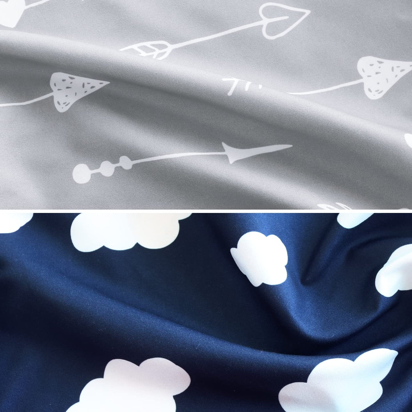Bassinet Fitted Sheet(33" x 20"), 4 Pack for Most Bedside Sleeper Bassinet, Bassinet Sheets, Breathable & Soft Microfiber, Grey/Navy