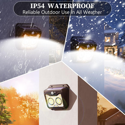 Solar Motion Sensor Lights Outdoor, Owl Shaped Warm White Waterproof Solar Powered Wall Lights, 3 Lighting Modes Security Flood Lights for Outside Deck, Fence, Yard, Garden, Step, Porch, Door -2 Pack