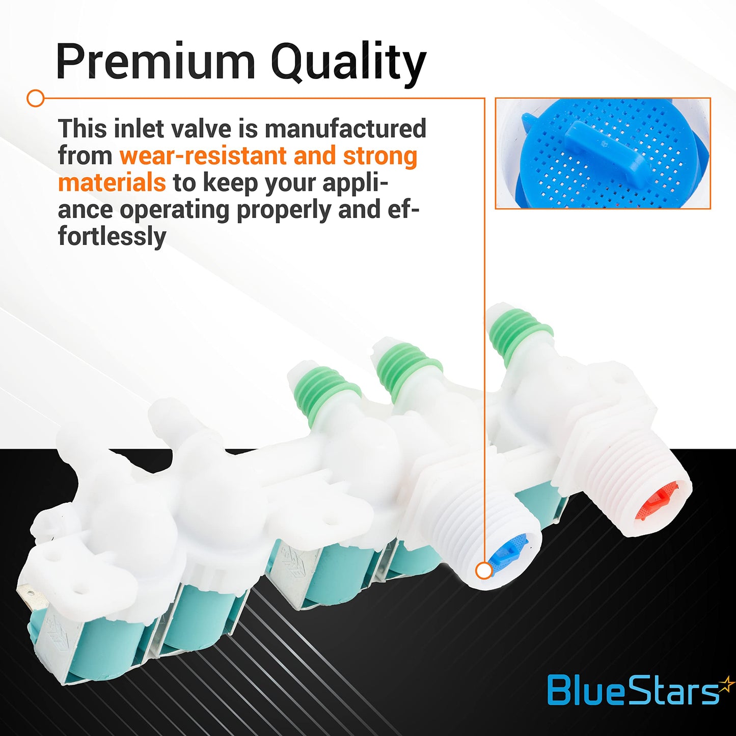 Ultra Durable DC97-15459G Washing Machine Inlet Valve Assembly Replacement Part by Blue Stars - Exact Fit for Samsung Washers - Replaces AP5623056 PS4220861 EAP4220861 3276197 ETC