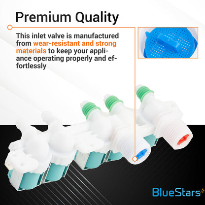 Ultra Durable DC97-15459G Washing Machine Inlet Valve Assembly Replacement Part by Blue Stars - Exact Fit for Samsung Washers - Replaces AP5623056 PS4220861 EAP4220861 3276197 ETC