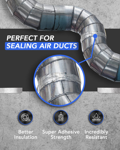 Tape Plus Professional Grade Aluminum Foil Tape - 2 Inch by 210 Feet (70 Yards) - Perfect for HVAC, Sealing & Patching Hot & Cold Air Ducts, Metal Repair, and Much More