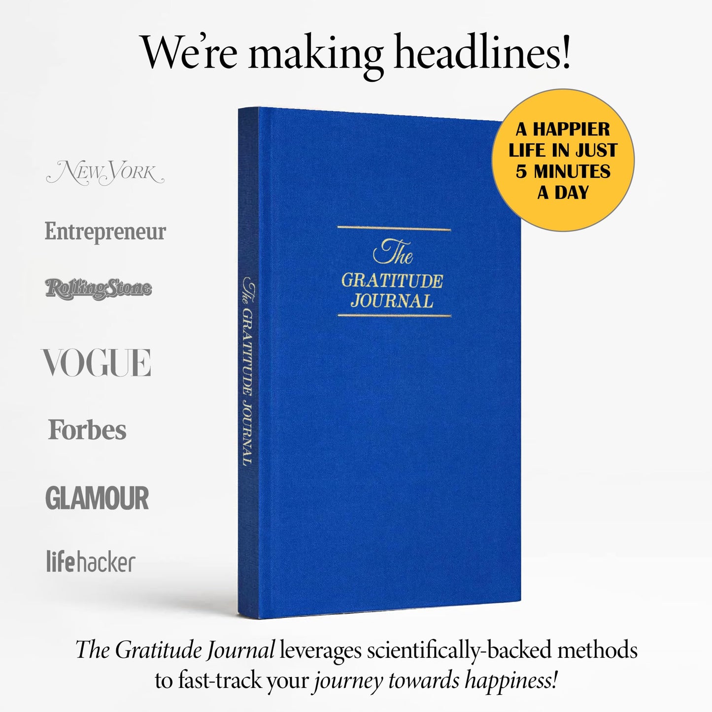 The Original Gratitude Journal 2026 - Daily Practice of Mindfulness & Happiness Journal with Elevating Quotes and Prompts for Affirmation Reflection Mindfulness - Premium Blue Hardcover by Thankful Path