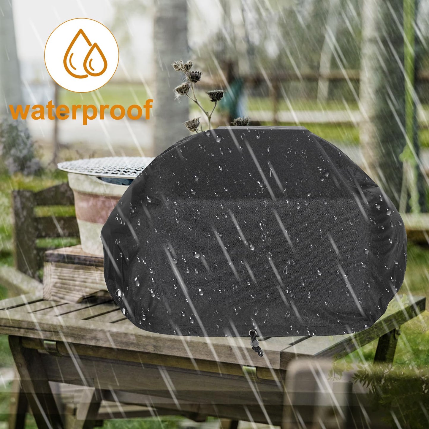 AMPtaan Woodfire Outdoor Grills Cover for Ninja Woodfire Pro XL Outdoor Oven OG951 OG901 and OG850 Series - Adjustable Drawstrings and Elastic Bands