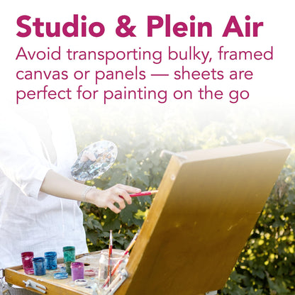 Strathmore 300 Series, Canvas Pad, 9x12 inch, 10 Sheets – Triple Primed, 100% Cotton Canvas, Plein Air Artists, Acrylic Paint and Oil Paint