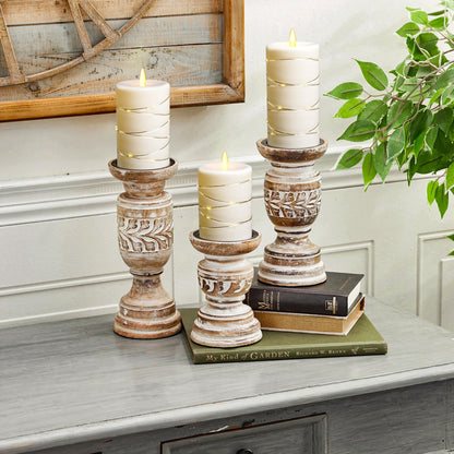 3 Pack Ivory Flameless Taper Candles, Upgraded Realistic Flame Wick LED Candles with Surrounding Copper String Lights, Remote Control Battery Operated Flickering Candles for Home Wedding Holiday Decor