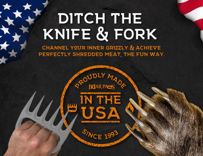 The Original Bear Paws Shredder Claws - Easily Lift, Handle, Shred, and Cut Meats - Essential for BBQ Pros - Ultra-Sharp