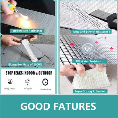 All-Purpose Super Waterproof Seal Repair Tape and Patch, Adhesive Butyl Tape with Aluminium Foil Perfect Sealing, 4 in by 16-1/2 FT