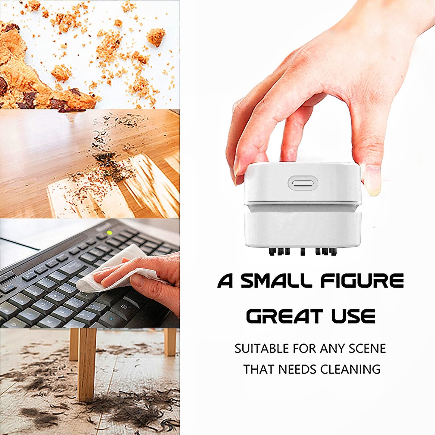 TRZLIFE Desk Vacuum Cleaner, Rechargeable and Durable Mini Table Vacuum Cleaner Must-Have Office Desk Accessory Sucks up Tiny Items and Crumbs from Desktop Drawer Countertop Ideal as a
