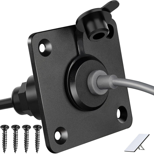 RVSPARK Waterproof Wall Socket Passthrough for Starlink Mini, Aluminum DC 5.5 x 2.1 Female Power Connector Outlet/Port – Perfect for RV Campervan, Caravan, Motorhome, Battery Box