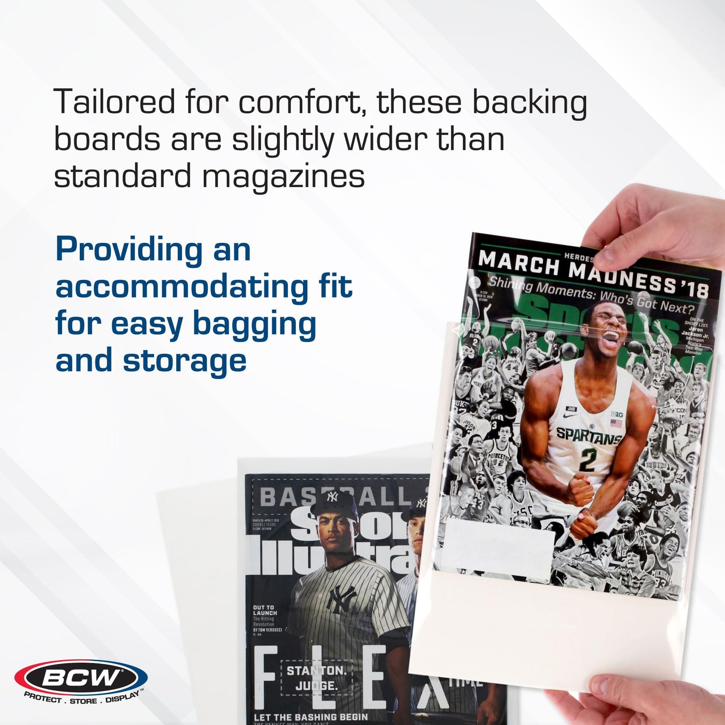 BCW Magazine Backing Boards 8.5 x 11 – 100 Pack | Acid-Free Magazine Boards for Archival Storage, Fabric Crafts & Mailing Protection