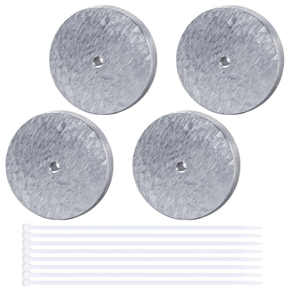 DECOHS 4 Pack Zinc Anode Plate- Zinc Anode Weight- Anti Electrolysis Sacrificial Anode with 8 Plastic Ties for Salt System Swimming Pools Against Corrosion and Electrolysis