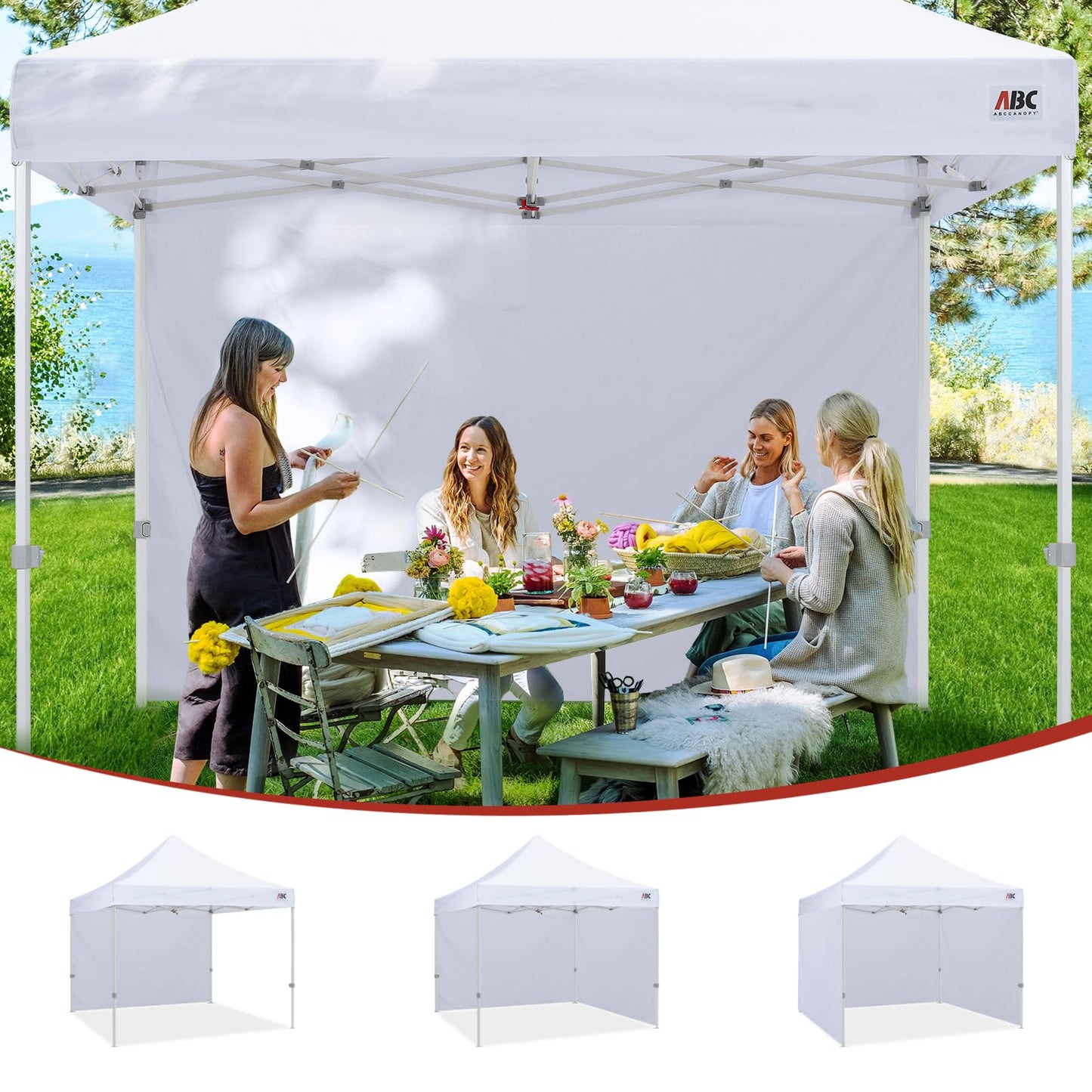 ABCCANOPY Instant Canopy SunWall for 10x10 Feet, 10x20 Feet Straight Leg pop up Canopy, 1 Pack Sidewall Only,White