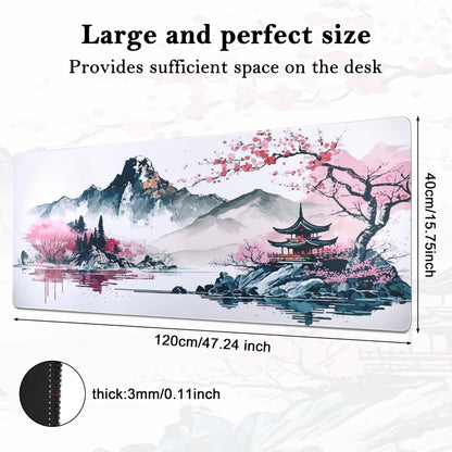 Yimomoyi Non Slip Mouse Pad, 120 x 40cm(47.2"x15.75"x0.12") Mouse Mat Extended, Gaming Mousepad Waterproof, Mouse Mat with Rubber Base, Mouse Pad Laptop for Office and Home (F)