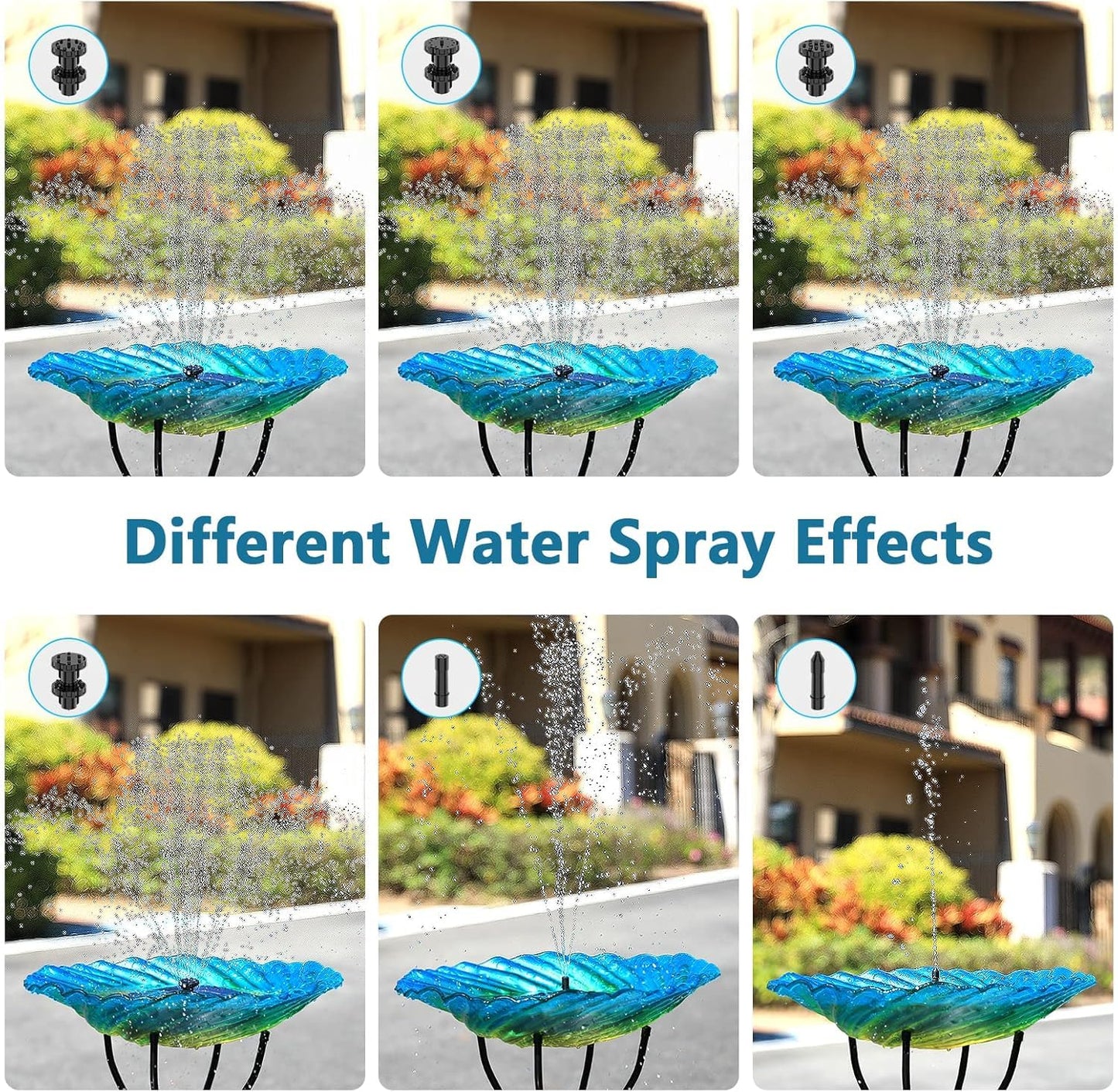 AMZtime Solar Fountain for Outdoors 2026 Upgrade 3.5W Solar Water Fountain, Solar Pond Pump with 10 Spray Effects - Floating Fountain Pump for Garden Pond, Bird Bath & Fish Tank