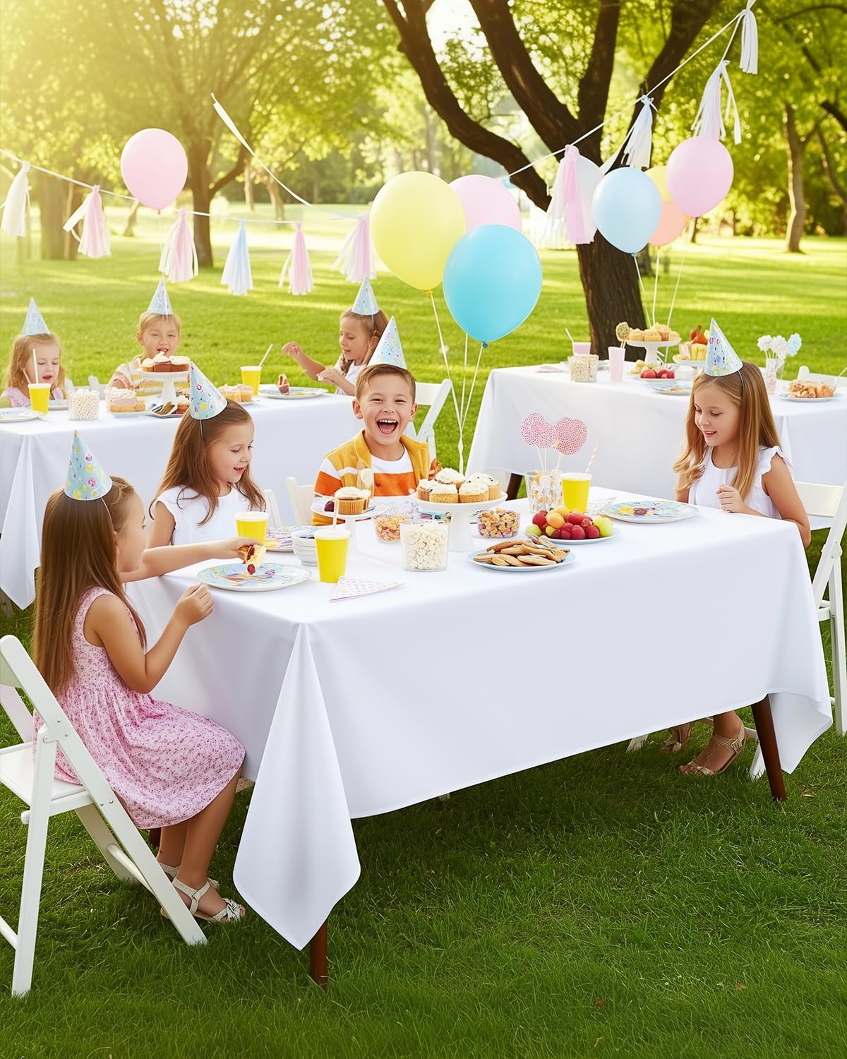 Utopia Kitchen White Rectangle Table Cloth 2 Pack [60x102 Inches] Nappe de Table Rectangulaire Machine Washable Polyester Table Cover for Dining, Picnic, Parties, Events, Weddings and Restaurants