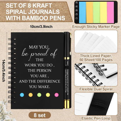 8 Set Inspirational Gifts Include Motivational Notebooks with Inspirational Pens Thank You Keychains Employee Appreciation Gifts Bulk Thank You Gift for Colleague Coworker Staff Team Volunteer Teacher