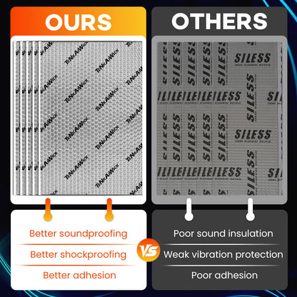 10 sqft (0.95 sqm) Car Sound Deadening Mat 80 mil , 10 Pack Sound Deadener for Vehicles , Butyl Automotive Sound Deadener, Noise Insulation and dampening Mat