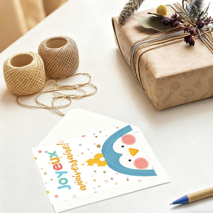 Well Tile 24 Pack French Birthday Cards with Envelopes and Stickers 4x6 Inch-Birthday Thank You Cards Joyeux anniversaire Greeting Cards for Birthday Party Holiday Baby Shower, Christmas