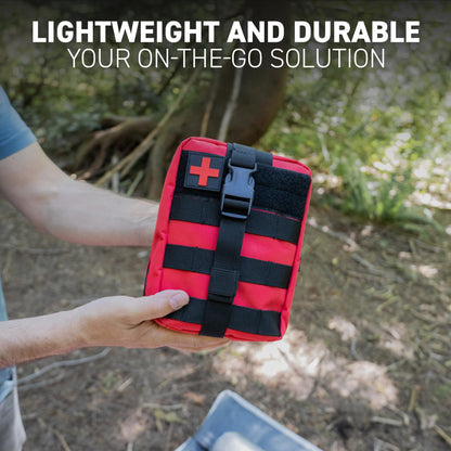 72HRS Medical Molle Pouch Tactical - 1000D Nylon First Aid Pouch, Big Capacity Utility Pouch, Heavy Duty for Home & Outdoor (Bag Only) (Red)