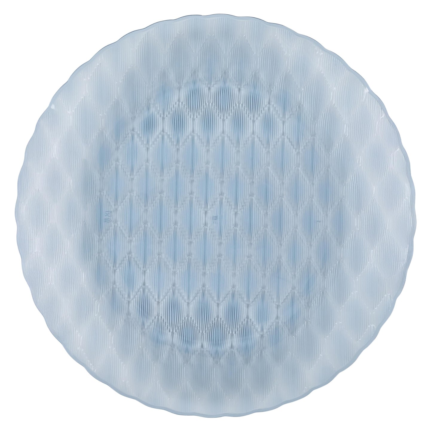 PLASTICPRO 32 Pack Plastic Dishes Set of 16-10 inch Plates and 16-7 inch Plates, Elegant Translucent Blue Disposable Fancy Tableware Premium Heavyweight