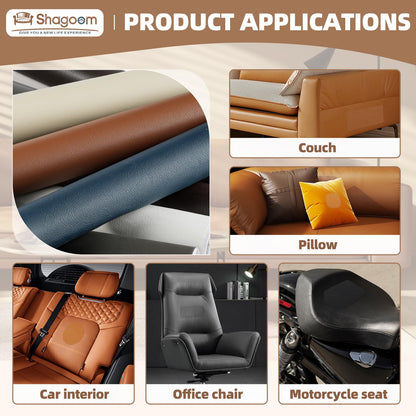 Shagoom Leather Repair Kit, 17X79 inch Self Adhesive Leather Patch Waterproof, DIY Large Vinyl Patches for Couches, Furniture, Kitchen Cabinets, Wall （Gray, 17X79 inch）