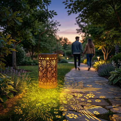 Birthday Gifts for Women Solar Lights Outdoor Garden Decor Metal Hummingbird Hanging Lanterns for Outside Waterproof Mathers Day Gift Upgraded Decorations for Patio Yard Lawn Backyard Christmas