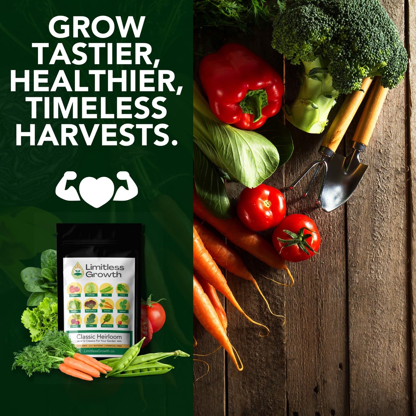 Classic Heirloom Vegetables | 12 Varieties of Heritage Vegetable Seeds for Canadian Home Gardens | Beginner Friendly | Grown in West Coast Canada | Limitless Growth