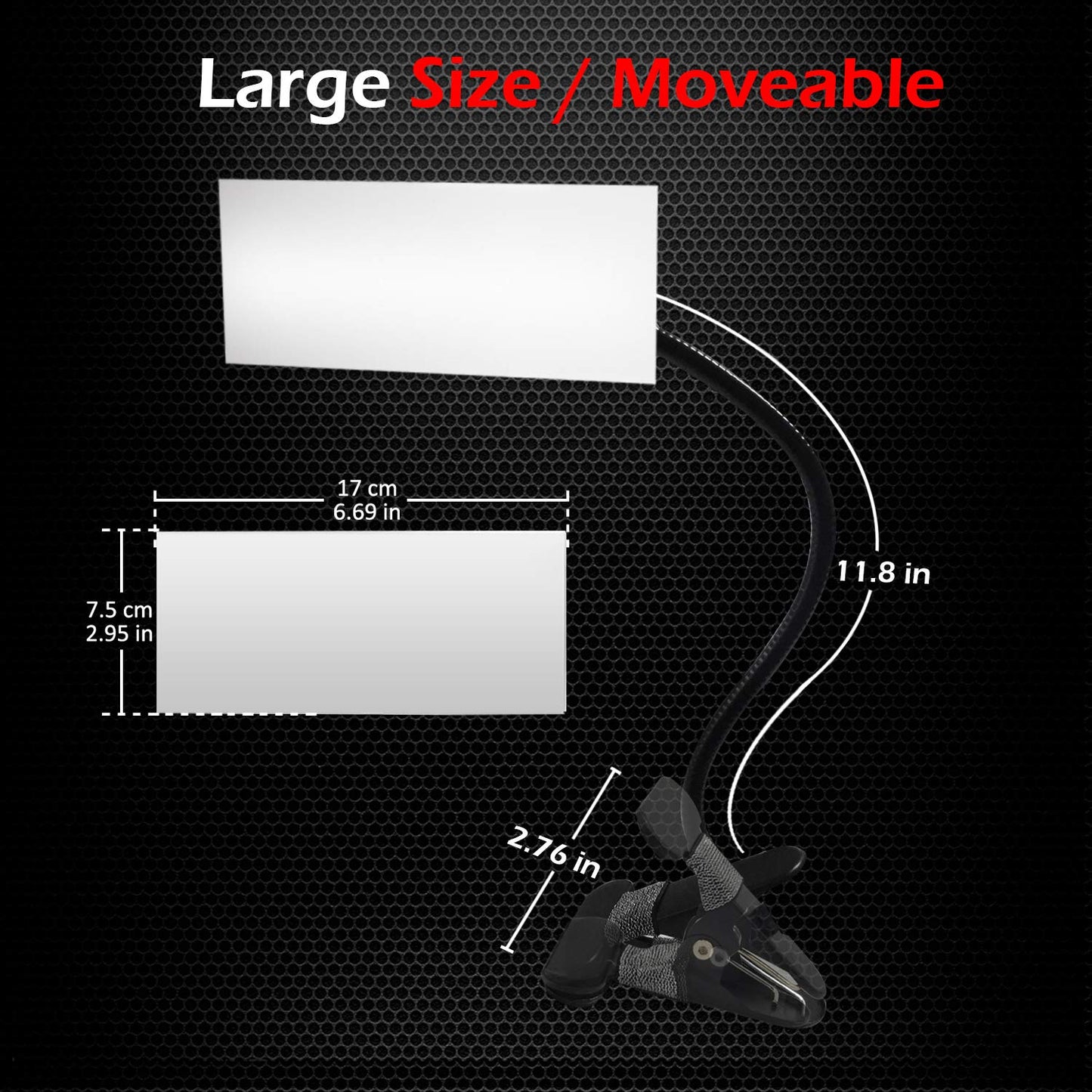 Clip On Security Mirror, Ampper Convex Cubicle Mirror for Personal Safety and Security Desk Rear View Monitors or Anywhere (6.69" x 2.95", Rectangle)