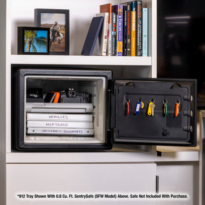 SentrySafe Shelf Insert for SFW082 and SFW123 Fireproof and Waterproof Safes, Multi-Positional White Safe Tray Accessory for 0.8 and 1.2 Cubic Feet Safes, 912