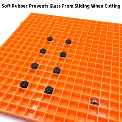Stained Glass Cutting Mat, Solid Bottom Plastic Grid, Orange, 1 Pack