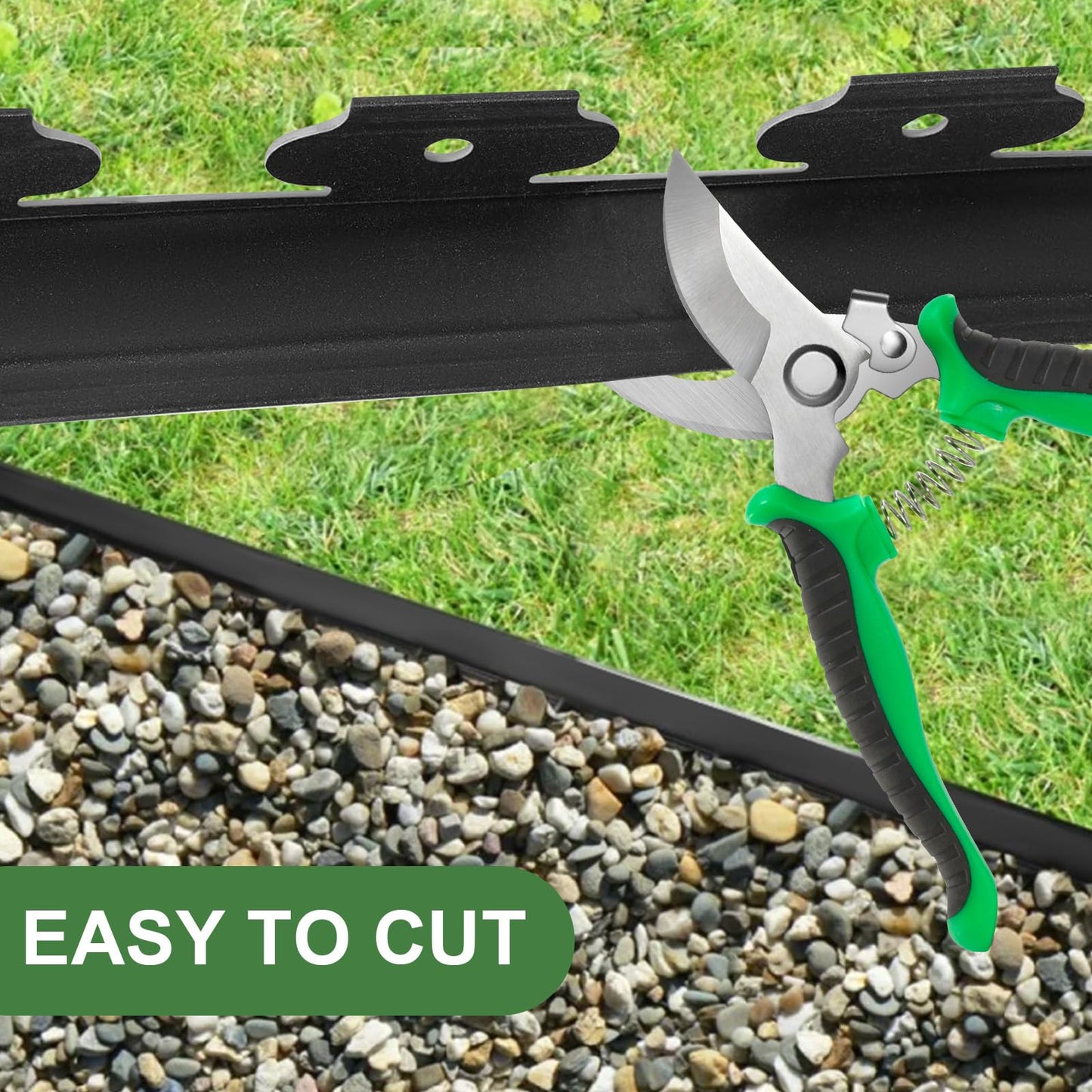 40Ft Garden Edging Border 2-inch Height with 40 Pcs 6-inch Plastic Stakes Landscape Edging Border Paver Edging Kit for Lawn, Yard, Flower Beds
